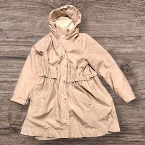 Women’s Water Resistant Hooded Rain Jacket - Dusty Rose - XL